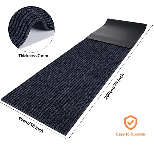 Nuanchu Large Semi Finished Outdoor Mat 16 x 79 Inch, Black, 1 Roll - color: Black