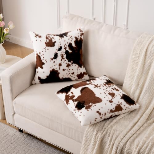GALMAXS7 Cowhide Throw Pillow Covers Set of 2, 18x18 - color: Cow, size: 18" x 18" (Pack of 2)