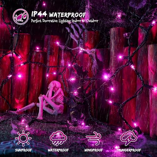 Purple Halloween Lights,13FT 50 Count Mini String Lights - color: Purple Black, size: 50 count