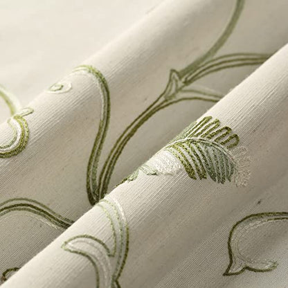 VOGOL Green Vine Embroidered Tie-Up Curtain Shade, 42 x 63 Inches - color: Green, size: 42"W x 63"L (Pack of 1)