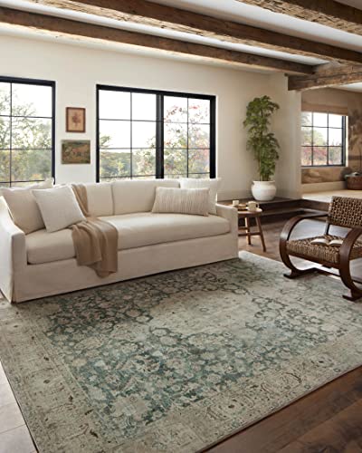 Loloi Magnolia Home Sinclair Jade/Sand 2'-3" x 7'-6" Runner Rug - color: Jade / Sand, size: 2'3" x 7'6" (Rectangular)