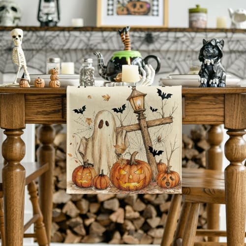 Artoid Mode 210 GSM Halloween Table Runner Home Party Decor 13x90 Inch - size: 13" x 90", Table Runner