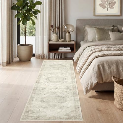 Garvee Beige Boho Washable 2.5x10 Runner Rug for Kitchen Hallways Entryway - color: Beige, size: 2'6" x 10' (Rectangular)