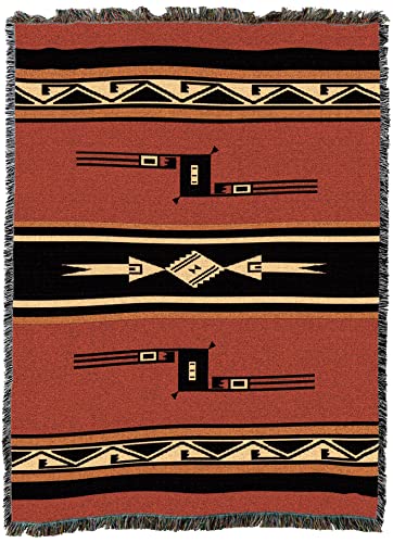 Pure Country Weavers Mesquite Earth Blanket - Southwest Native American Inspired - Gift Tapestry Throw Woven from Cotton - Made in the USA (72x54) - color: Mesquite Earth, size: Large