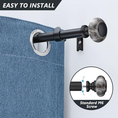 Black Curtain Rods for Windows 28 to 48 Inches,Adjustable Heavy Duty - color: Black, size: 28"-48"