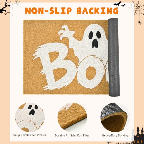 Halloween Welcome Mat Ghost Boo Non-Slip Front Door Mat, 17x29 in - color: Ghost Boo