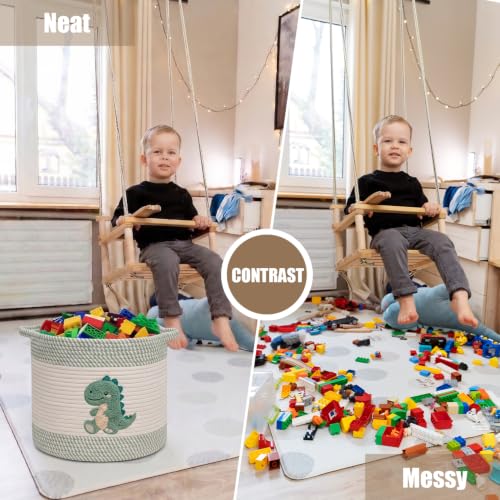 Baby Laundry Basket for Nursery, Large 15”x12” Dinosaurs Storage Baskets - color: Dinosaurs