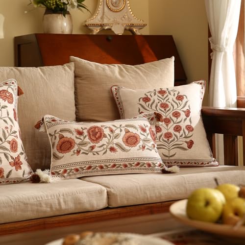 ISAENNE Designer French Rectangle Throw Pillow Cover,Set of 2,20"x12" - color: Albano C, size: 20" x 12" (Pack of 2)