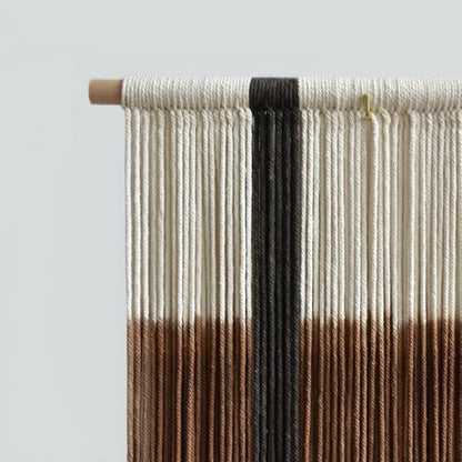 Macrame Wall Hanging Hand Dyed Woven Cotton Gradient Fiber Art 27"W*19"L - color: Brown, size: 27"W*19"L