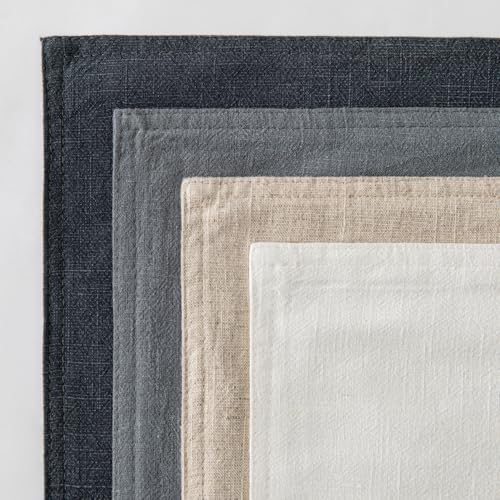MIULEE Neutral Cream/Gray Boho Linen Pillow Covers 18x18 Inch Pack of 4 - color: Neutral Cream/Gray, size: 18" x 18" (Pack of 4)