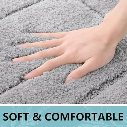 Buganda Microfiber Bathroom Rugs 70x24, Soft Shaggy Absorbent Bath Rugs - color: Grey, size: 70" X 24"