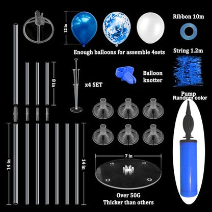 ZJDHPTY 4Set Blue Balloon Stand Table Centerpieces Party Decor - color: Blue 4