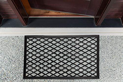 DII High Traffic All-Weather Rubber Doormat, 18x30, Diamond Lattice - color: Diamond Lattice, size: 1'6" x 2'6" (Rectangular)