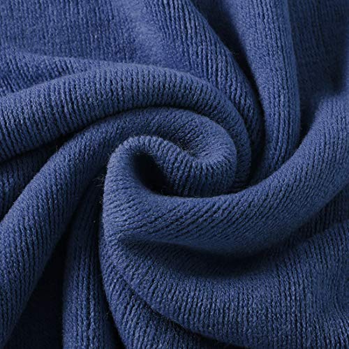 Homiest Navy Blue Knitted Throw Blanket with Fringe, 50x60 Inch - color: Navy Blue, size: 50" x 60"