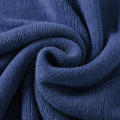 Homiest Navy Blue Knitted Throw Blanket with Fringe, 50x60 Inch - color: Navy Blue, size: 50" x 60"