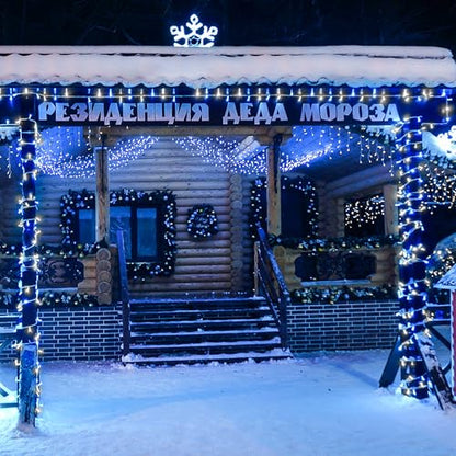 JMEXSUSS 163ft 500 LED Blue and White Christmas Lights with 8 Modes - color: Blue White, size: 500 LED