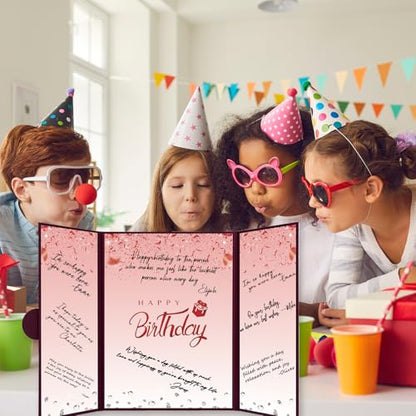 Crenics Burgundy Happy Birthday Guest Signature Book Alternative 18" x 12" - color: Burgundy