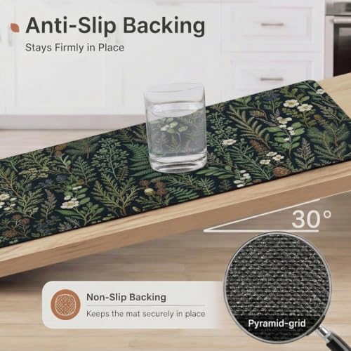 Natural Plant Kitchen Comfort Mat 36x20in Anti-Fatigue Kitchen Mats - color: Natural Plant