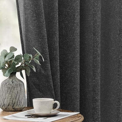 Gibelle Grey Boho Bedroom Curtains 84 Inch Length, Farmhouse Linen Curtains for Living Room, Bohemian Country Window Curtain Panels Tassel Draperies, 56’’W x 84’’L - color: Grey, size: 56"W x 84"L (Pack of 1)