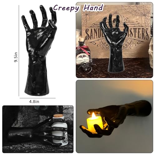 DAZONGE Halloween Decor 3Set Creepy Hands with Candles Halloween Wall Decor - size: set 1