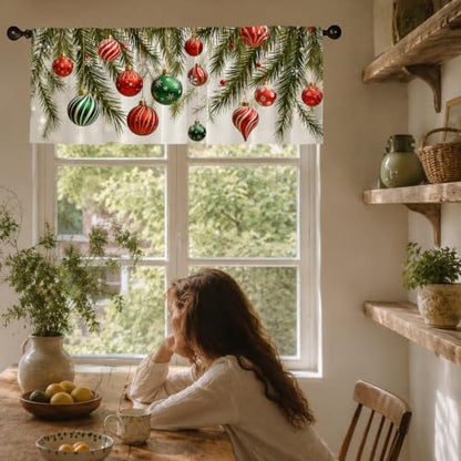 Christmas Blackout Window Valance Curtain, Christmas Valances for Window - color: Christmas a, size: 52"W x 18"L (Pack of 1)