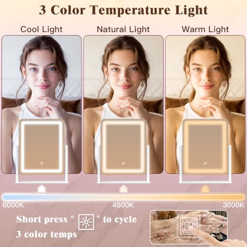 CraftCraze Makeup Mirror with Lights Vanity Mirror Dimmable|15"x13"White - color: White, size: 15"L x 13"W