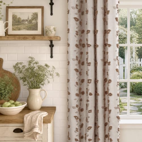 BGment Brown Fall Linen Curtains for Living Room 90 inches Long - 2 Panels - color: Brown, size: 52"W x 90"L (Pack of 2)