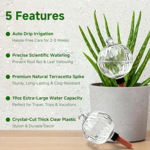 Plant Watering Globes, 26oz Extra Large Top Fill Self Watering Globes, Water Globes, Plant Water Bulbs, Watering Bulbs for Indoor Outdoor Planters, Water Plants While Away 3-Pack - size: 3-Pack