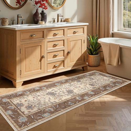 GarveeHome 2x6 Washable Runner Rug Brown Non Slip Kitchen Runner - color: Brown, size: 2' x 6' (Rectangular)