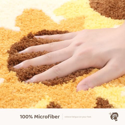 Molesun Sunflowers Bath Mat 16x31, Soft Absorbent Microfiber Bath Rugs - color: Sunflowers, size: 16" x 31"