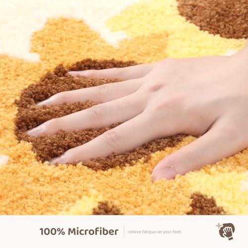 Molesun Sunflowers Bath Mat 16x24, Soft Absorbent Microfiber Bath Rugs - color: Sunflowers, size: 16" x 24"