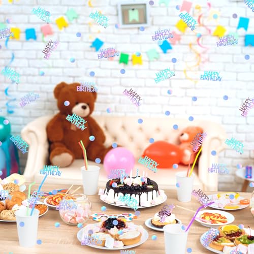 MARFOREVER Iridescent Happy Birthday Confetti Birthday Party Decorations - style: Birthday