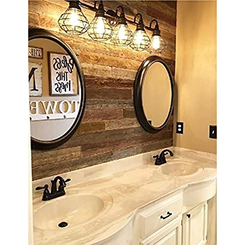 Rockin' Wood Real Wood Peel & Stick Rustic Reclaimed Naturally Weathered Barn Wood Accent Paneling Planks for Walls, 104 Square Feet - size: 104 Square Feet