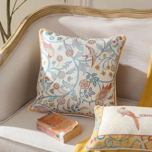 patdrea French Linen Throw Pillow Cover,18"x18",Set of 2-Magnolia A - color: Magnolia a, size: 18" x 18" (Pack of 2)