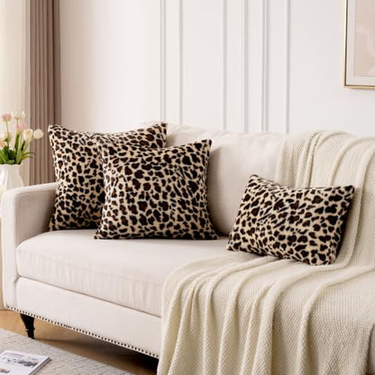 GALMAXS7 Cheetah Pillow Covers Leopard Throw Pillow Covers Set of 2, 18x18 - color: Leopard, size: 18" x 18" (Pack of 2)