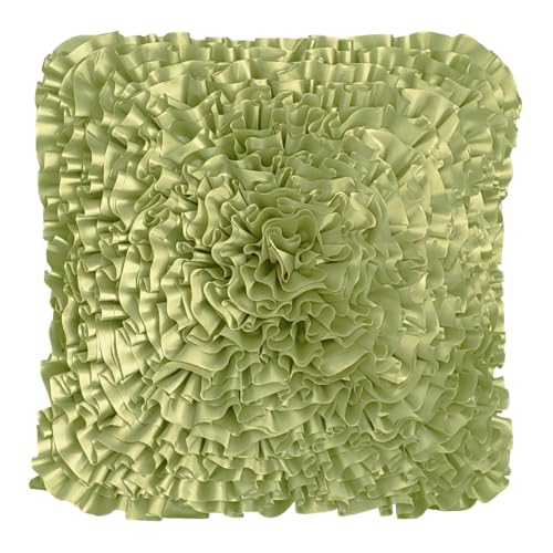 Sage Green Accent Ruffle Decorative Throw Pillow Covers for Bed Sofa Couch - color: Sage Green