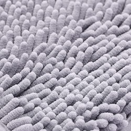 Non-Slip Bath Rug,Extra Soft Microfiber Bedroom Shag Carpet with Anti-Slip Backing,Water/Dust Absorbent Fast Dry Shower Mat,Sound Insulated Stairs Pad,Machine Washable (Grey,19 x 31 Inches) - color: Grey, size: 19"x31"