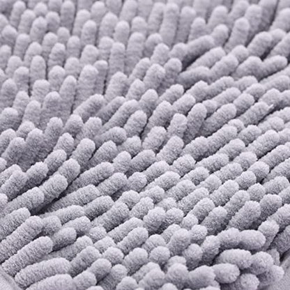 Non-Slip Bath Rug,Extra Soft Microfiber Bedroom Shag Carpet with Anti-Slip Backing,Water/Dust Absorbent Fast Dry Shower Mat,Sound Insulated Stairs Pad,Machine Washable (Grey,19 x 31 Inches) - color: Grey, size: 19"x31"