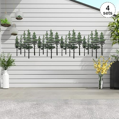 ESTART Metal Pine Tree Wall Art, Metal Tree Wall Decor - color: Green