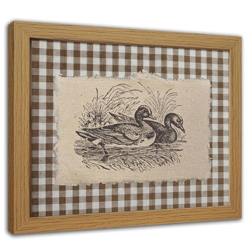 Kownzev Vintage Duck Wall Art, Rustic Farmhouse Wall Decor Canvas 8x10 - color: Brown, Beige, Natural Wood, size: 10"L x 8"W