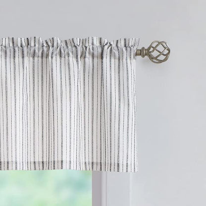 SXZJTEX Black White Striped Valance Curtain Kitchen Bathroom 54W x 15L - color: Black, size: 54"W x 15"L (Pack of 1)