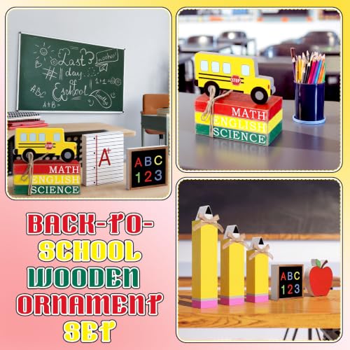 11 Pcs Back to School Tiered Tray Decor, Table Centerpiece Decor - style: Back to School