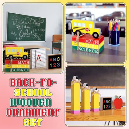 11 Pcs Back to School Tiered Tray Decor, Table Centerpiece Decor - style: Back to School