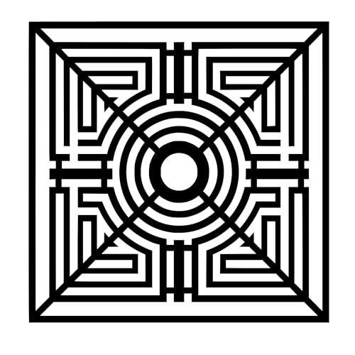 Metal Wall Decor | 17'' x 17'' x 0.05'' Mandala Art Themed Wall Decorations | Handmade Indoor and Outdoor Wall Art (17'' x 17'', Mandala II, Black) - size: 17'' x 17'', style: Mandala II