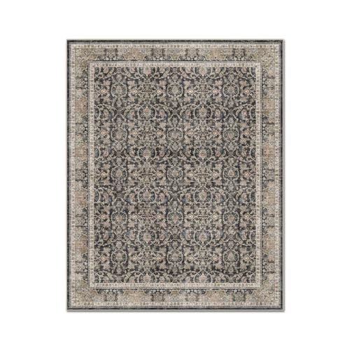 Washable 6x9 Area Rugs for Living Room Bedroom, Charcoal/Taupe - color: Charcoal/Taupe, size: 6' x 9' (Rectangular)