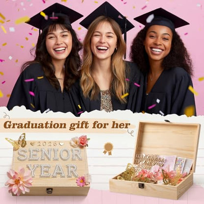Yousoontic 2027 Senior Memory Keepsake Box and DIY Accessories,Natural - color: Natural