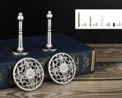Lewondr Curtain Holdbacks, Set of 2, Silver - color: Silver