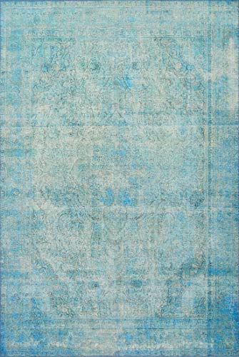 Loloi Loren Aqua 2'-6" x 7'-6" Runner Rug - color: Aqua, size: 2'6" x 7'6" (Rectangular)