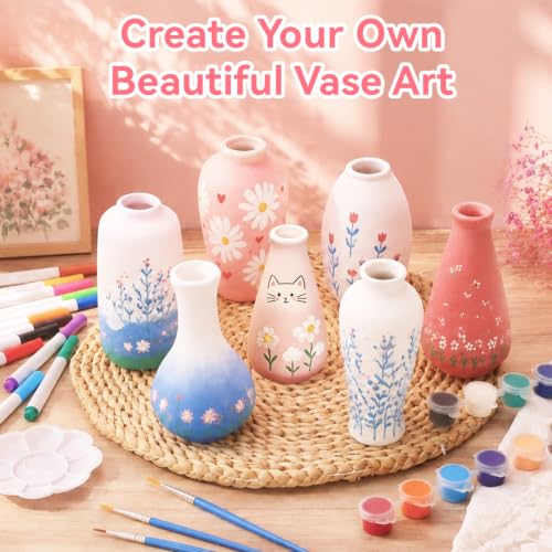 14 Set Flowers Vases Ceramics to Paint DIY Painting Kit Bulk