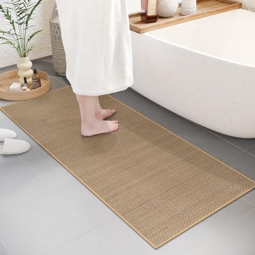 Lahome Farmhouse Kitchen Runner Rug, 2x5 Entryway Rugs Washable Non Slip - color: Beige/Khaki, size: 2' x 5'
